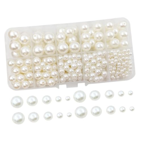 Sewroro 440 Stück Teiliges Abs Perlen in Perlenform für Schmuckherstellung DIY Perlen für Armbänder und Halsketten Langlebige Glänzende Perlencharms zum Auffädeln für Erwachsene und von Sewroro