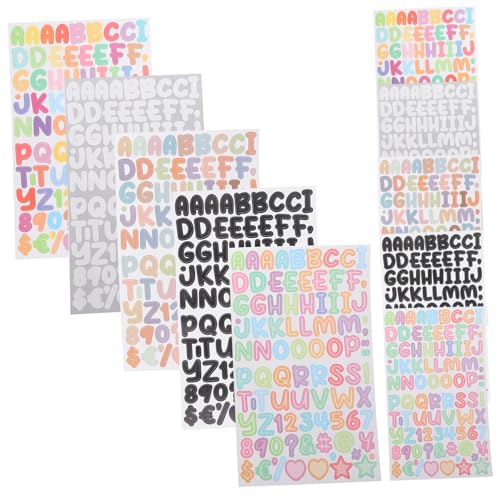 Sewroro 45 Blatt Bunte Buchstaben Aufkleber Papier Sticker Zahlen und Buchstaben Selbstklebend Langlebig für Scrapbooking Grußkarten Flaschen und Dekoration von Sewroro