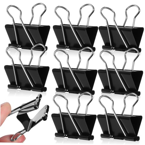 Sewroro 48 Stück Teiliges Kleine Schwarze Metall Binder Clips Starke Büroklammern für Dokumente Vielseitig Einsetzbare Aktenklammern zum Organisieren von Papieren und Dateien von Sewroro