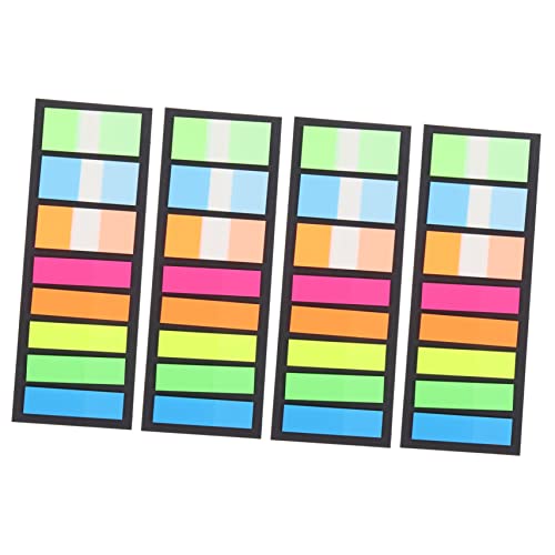 Sewroro 4Taschen Fluoreszierende Sticky Index Tabs Lesestreifen für Büro und Schule Selbstklebende Notizmarkierungen Verschiedenen für Studierende von Sewroro
