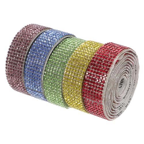 Sewroro 5 Rollen Selbstklebendes Strassband Glitzer diamantbänder Feine DIY Rhinestone Ribbon Aufkleber für Kleidung Schuh Taschen Dekoration Zuschneidbar und Stark Haftend Sewroro 5 Rollen Selbstklebendes Strassband Glitzer diamantbänder Feine DIY Rhinestone Ribbon Aufkleber für Kleidung Schuh Taschen Dekoration Zuschneidbar und Stark Haftend von Sewroro
