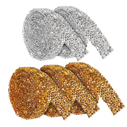 Sewroro 5 Rollen Selbstklebendes Strassband mit Funkelnden Glitzersteinen Flexible Bling Dekorationsbänder für Hochzeit Basteln Fotoalben Kerzen Vasen Smartphone Individuell Zuschneidbar Sewroro 5 Rollen Selbstklebendes Strassband mit Funkelnden Glitzersteinen Flexible Bling Dekorationsbänder für Hochzeit Basteln Fotoalben Kerzen Vasen Smartphone Individuell Zuschneidbar von Sewroro