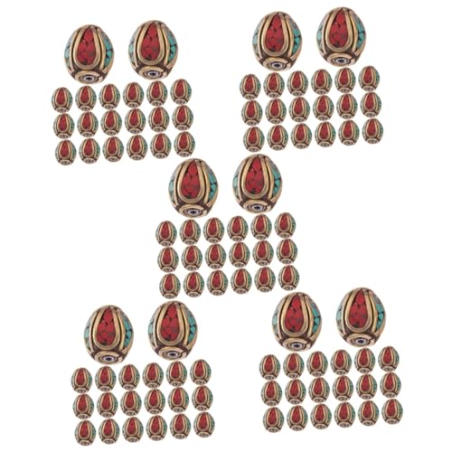 Sewroro 5 Sätze Nepal Handgemachte Buddha Perlen Messing Abstandshalter Mit Loch Für Diy Schmuckherstellung Geeignet Für Armbänder Und Bastelprojekte 20 Stück * 5 von Sewroro