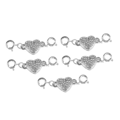 Sewroro 5 Stück Herzförmige Magnetverschluss Schmuckverschluss DIY Zubehör Langlebig Glänzend Silberfarben für Armband und Halskette Reparatur und Herstellung Sewroro 5 Stück Herzförmige Magnetverschluss Schmuckverschluss DIY Zubehör Langlebig Glänzend Silberfarben für Armband und Halskette Reparatur und Herstellung von Sewroro