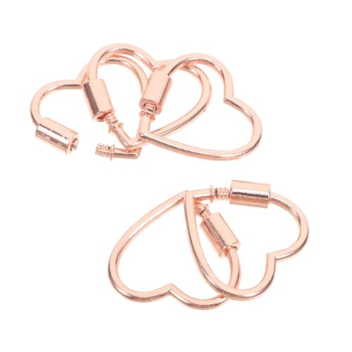 Sewroro 5 Stück Herzförmige Schmuckverbinder mit Schraubverschluss Roségold Metall Karabinerhaken für DIY Halsketten Armbänder Verschlüsse zum Schmuckherstellen von Sewroro