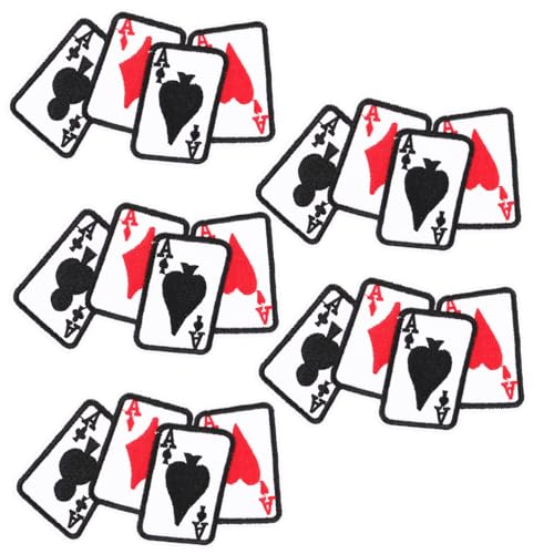 Sewroro 5 Stück Poker Kleidung Aufbügler DIY Flicken für Bekleidung Gestickte Patches zum Reparieren und Dekorieren von Kleidung für Jeans Jacken und Hüte Sewroro 5 Stück Poker Kleidung Aufbügler DIY Flicken für Bekleidung Gestickte Patches zum Reparieren und Dekorieren von Kleidung für Jeans Jacken und Hüte von Sewroro