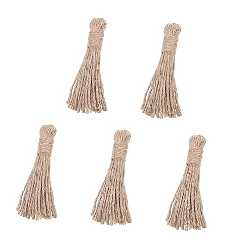 Sewroro 5 Stück Teiliges DIY Holzperlen mit Hanfschnur und Quasten Handgemachte Dekoration für Kreative Bastelprojekte für und Persönliche Accessoires von Sewroro