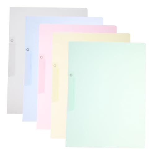 Sewroro 5 Stück Teiliges Drehverschluss Ordner Transparent mit Clipstange Kunststoff Präsentationsmappe Dokumentenmappe für Büro Schule und Reise von Sewroro