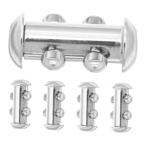 Sewroro 5 Stück Teiliges Edelstahl Doppelreihe Verschluss Halsketten und Armbänder Sicherer Doppelverschluss Schmuckverbinder für Diy-projekte und Mehrlagige Ketten Langlebig Vielseitig von Sewroro