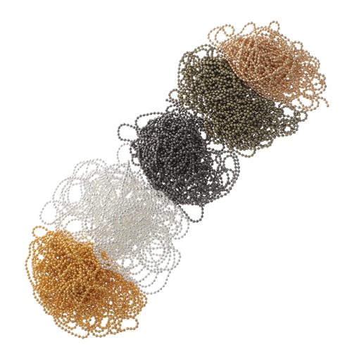 Sewroro 5 Stück Teiliges Metall Kugelkette in Silber Gold Antikbronze Schwarz und Gold Langlebige DIY Perlenkette für Schmuck Schlüsselanhänger Vorhang und Lampenzug Sewroro 5 Stück Teiliges Metall Kugelkette in Silber Gold Antikbronze Schwarz und Gold Langlebige DIY Perlenkette für Schmuck Schlüsselanhänger Vorhang und Lampenzug von Sewroro