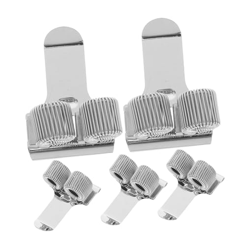Sewroro 5 Stück Teiliges Metallstifthalterclips Tragbare Doppel Loch Bleistiftklemmen aus Manganstahl mit Federspannung für Notizbuch Klemmbrett und Bürobedarf von Sewroro