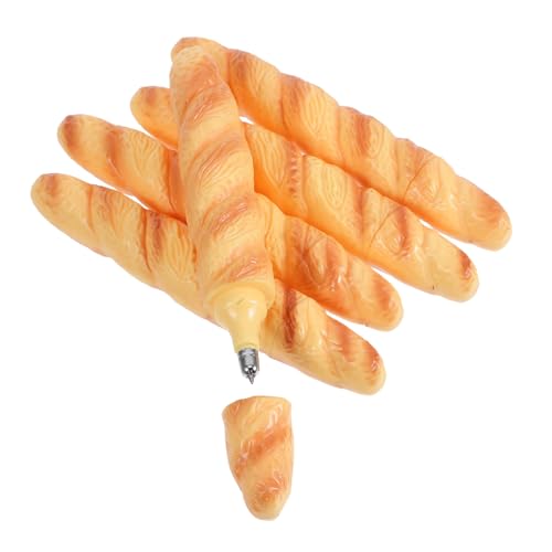 Sewroro 5 Stück Teiliges Realistische Brot Kugelschreiber Baguette Form Lustige Schreibgeräte für Büro Schule und Kreative Deko Leicht und Tragbar mit Flüssiger für Müheloses Schreiben von Sewroro