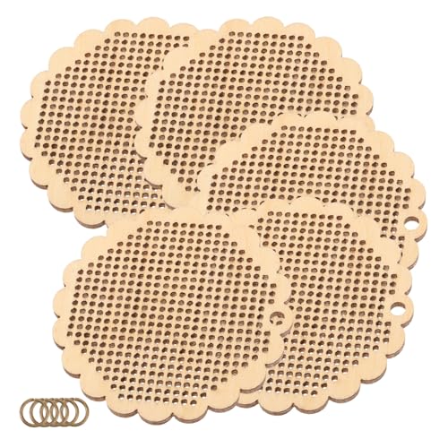 Sewroro 5 Stück Teiliges Runde Kreuzstich Holzchips aus Natürlichem Holz Vielseitige DIY Anhänger und Lesezeichen Perforierte Holzornamente für Kreuzsticharbeiten Langlebig und Sewroro 5 Stück Teiliges Runde Kreuzstich Holzchips aus Natürlichem Holz Vielseitige DIY Anhänger und Lesezeichen Perforierte Holzornamente für Kreuzsticharbeiten Langlebig und von Sewroro