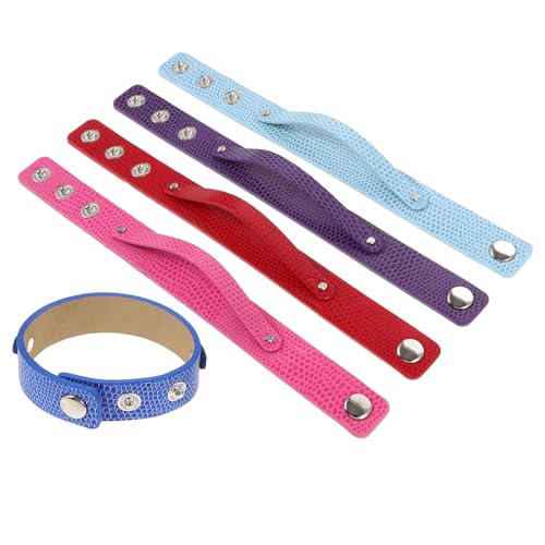 Sewroro 5 Stück Teiliges Verstellbares PU Leder Snap Button Armband Bunte DIY Bastelarmbänder mit Doppel Lagen Weich und Komfortabel Vielseitiges Schmuckzubehör für Individuelle Sewroro 5 Stück Teiliges Verstellbares PU Leder Snap Button Armband Bunte DIY Bastelarmbänder mit Doppel Lagen Weich und Komfortabel Vielseitiges Schmuckzubehör für Individuelle von Sewroro