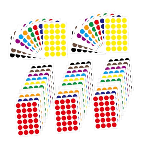 Sewroro 50 Blatt Farbige Punktaufkleber Tagebuchaufkleber Klebeetiketten Zum Schreiben Liebe Thermoetiketten Kreisetikettenaufkleber Poster Rechteckige Runde Punktetiketten von Sewroro