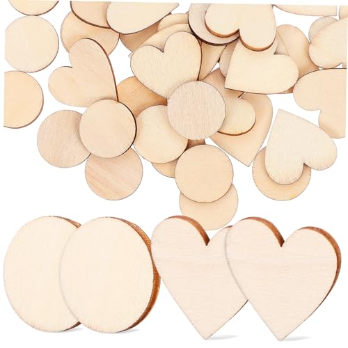 Sewroro 50 Stck DIY Holzscheiben Runde Herzförmige Naturbelassene Holzteile zum Basteln Bemalen Schnitzen Gravieren Dekoration für Handwerk und DIY Projekte Sewroro 50 Stck DIY Holzscheiben Runde Herzförmige Naturbelassene Holzteile zum Basteln Bemalen Schnitzen Gravieren Dekoration für Handwerk und DIY Projekte von Sewroro