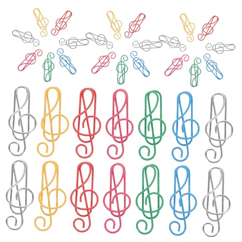 Sewroro 50 Stück Bunte Büroklammern Musiknoten Büroklammern Dokumentenklammern Kreative Papierklammern für Büro und Schule Robust und Dekorativ Sewroro 50 Stück Bunte Büroklammern Musiknoten Büroklammern Dokumentenklammern Kreative Papierklammern für Büro und Schule Robust und Dekorativ von Sewroro