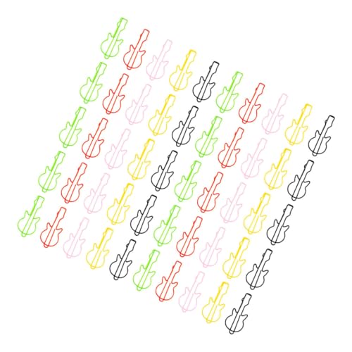 Sewroro 50 Stück Bunte Metall Büroklammern Gitarrenform Lesezeichen Dekorative Musik Clips für Büroplaner Dokumentenhalter Geschenk für Musikliebhaber Sewroro 50 Stück Bunte Metall Büroklammern Gitarrenform Lesezeichen Dekorative Musik Clips für Büroplaner Dokumentenhalter Geschenk für Musikliebhaber von Sewroro