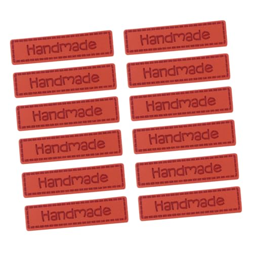 Sewroro 50 Stück Handgefertigte Lederetiketten DIY Geprägte Etiketten für Kleidung Taschen Hüte und Handwerksprojekte Hochwertiges Leichtes Leder für Kreative Näharbeiten von Sewroro