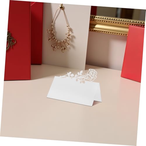 Sewroro 50 Stück Hochzeits Einladungskarten mit Rosenmotiv Stabile Tischkarten zum Beschriften Platzkarten für Hochzeit Party Geburtstag und Babyparty von Sewroro