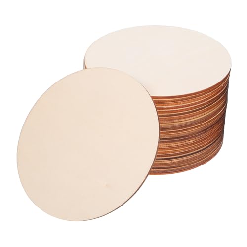 Sewroro 50 Stück Holzkreise zum Basteln Naturbelassene Runde Holzscheiben Blanko Holzscheiben für DIY Handwerk Malerei Gravur Weihnachts Halloween-dekoration von Sewroro