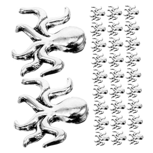 Sewroro 50 Stück Octopus Spacer Perlen aus Robustem Zinklegierung Große Lochperlen für Armbänder und Halsketten Einzigartige Tieranhänger Vielseitig für DIY Schmuckherstellung und Charms von Sewroro