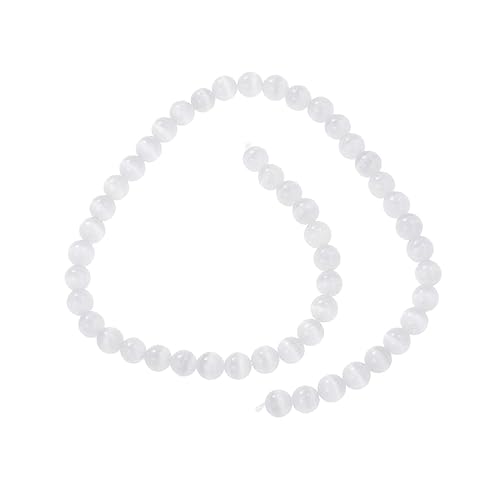 Sewroro 50 Stück Strang Katzenauge Edelstein Armband Runde Perlen Schmuck Weiß Beaded Armband für Unisex für Handgefertigt und Bequem Sewroro 50 Stück Strang Katzenauge Edelstein Armband Runde Perlen Schmuck Weiß Beaded Armband für Unisex für Handgefertigt und Bequem von Sewroro