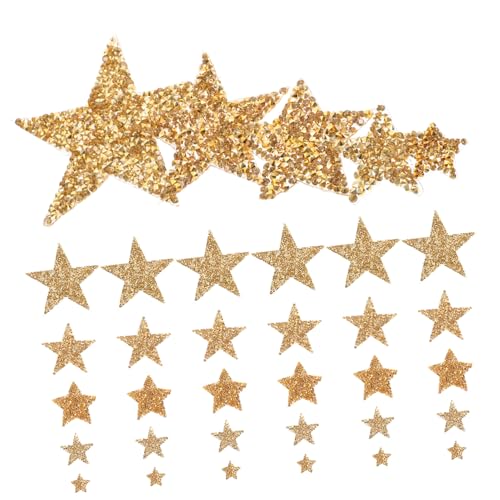 Sewroro 50 Stück Teiliges Bügelbild Stern Patches mit Strasssteinen Selbstklebend Aufbügeln Funkelnde Applikationen für Kleidung Rucksäcke Hüte Schuhe und DIY verzierung von Sewroro