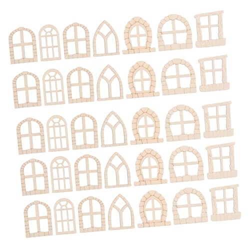 Sewroro 50 Stück Unbemalte Diy Fenster und Türen für Garten Puppenhaus und Kreative Heimdekoration für Bastelprojekte und Künstlerische Gestaltung von Sewroro