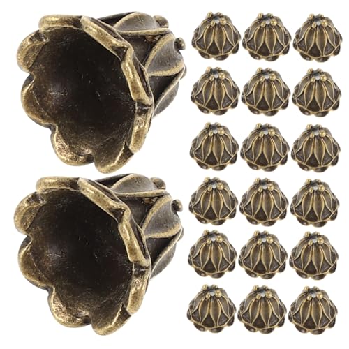 Sewroro 50 Stück Vintage Metall Blumen Perlenkappen Dekorative Spacer Endkappen mit Stopperdesign für Halsketten Armbänder Ohrringe DIY Schmuckherstellung Eleganter Floraler Stil von Sewroro