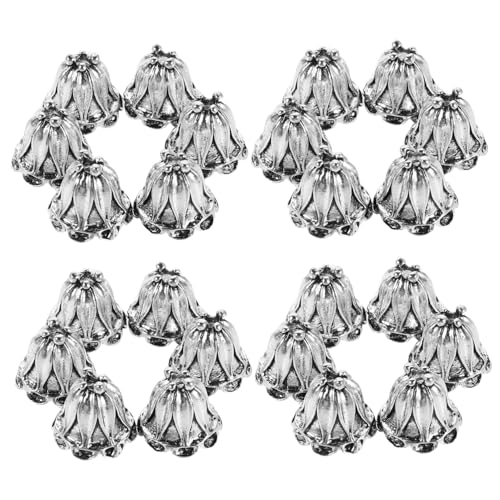 Sewroro 50 Stück Vintage Metall Perlenkappen mit Blumenmuster Robuste Spacer Bead Caps für Schmuckherstellung Geeignet für Armbänder Halsketten und Ohrringe Metall Zubehör für DIY Schmuck von Sewroro