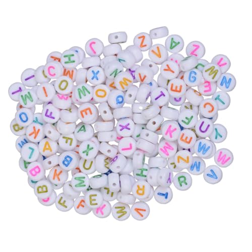 Sewroro 500 Stück Bunte Buchstabenperlen Flach Rund zum Auffädeln für Armband DIY Schmuckherstellung Bastelperlen Schmuckzubehör für Halsketten und Anhänger Sewroro 500 Stück Bunte Buchstabenperlen Flach Rund zum Auffädeln für Armband DIY Schmuckherstellung Bastelperlen Schmuckzubehör für Halsketten und Anhänger von Sewroro
