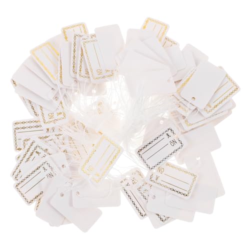 Sewroro 500 Stück Preisschilder Anhänger aus Papier mit Schnur Beschreibbare Etiketten für Schmuck Kleidung Geschenkmarkierung Langlebig und Praktisch für Einzelhandel und Bastelbedarf von Sewroro