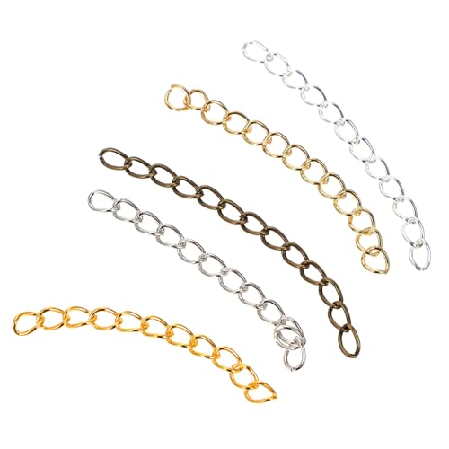 Sewroro 500 Stück Verstellbare Verlängerungsketten aus Schmuckverlängerungskette für Armband DIY Schmuckzubehör in Silber Gold Bronze Gold Rhodium Vielseitig und Langlebig Sewroro 500 Stück Verstellbare Verlängerungsketten aus Schmuckverlängerungskette für Armband DIY Schmuckzubehör in Silber Gold Bronze Gold Rhodium Vielseitig und Langlebig von Sewroro