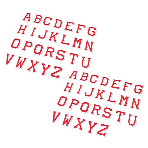 Sewroro 52 Stück Teiliges Buchstaben Aufnäher in Rot Selbstklebende Gestickte Patches für Kleidung Hüte Jeans und DIY Projekte Hochwertige Applikationen für Kreative Gestaltungen von Sewroro