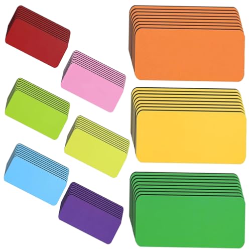 Sewroro 54 Stück Magnetische Namensschilder Bunte Flexible Etiketten für Whiteboards Kühlschränke Büro Zuhause Abwischbare Beschreibbare Magnetetiketten für Organisation und von Sewroro