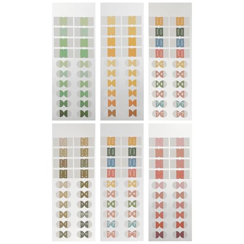 Sewroro 6 Blätter Klebezettel Set Bunte Haftnotizen für Bücher und Dokumente Selbstklebende Index Tabs für Effektives Markieren und Notieren für Büro und Schule von Sewroro