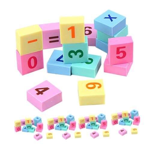 Sewroro 6 Boxen Boxen mit Zahlen Radiergummis Kleiner Radiergummi für Schüler Lustige Mathematik mit Einzigartigen Mustern als Belohnung Lernen von Zahlen von Sewroro