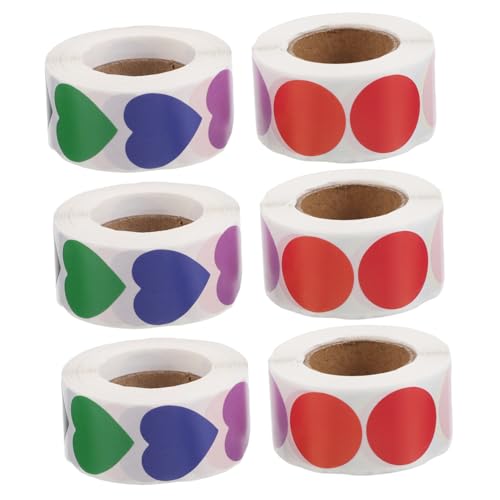 Sewroro 6 Rollen Aufkleber für Valentinstag Bunte Herz und Runde Aufkleber Selbstklebende Etiketten für Umschläge Rolle Sewroro 6 Rollen Aufkleber für Valentinstag Bunte Herz und Runde Aufkleber Selbstklebende Etiketten für Umschläge Rolle von Sewroro