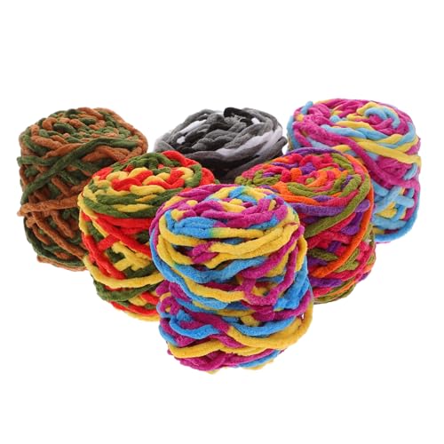 Sewroro 6 Rollen Dickes Häkelgarn Buntes DIY Strickgarn für Schal Mütze Pullover Decke Langlebiges Vielseitiges Garn für Handarbeiten und Kreative Projekte von Sewroro