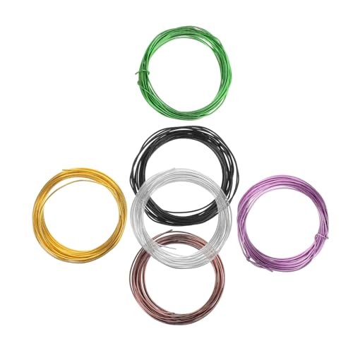 Sewroro 6 Rollen Farbige Aluminiumdrähte für Diy Schmuck Kreative Bastelprojekte Blumenarrangements und Mehr Flexibles Metalldraht für Kreative Gestaltung von Sewroro