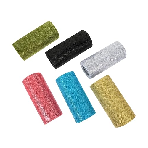 Sewroro 6 Rollen Glitter Tüllband Dekoratives Netzband für Geschenkverpackung DIY Basteln Kleidung Schmuck Vielseitige Tüllrollen für Pettiskirts Blumensträuße und Kreative Dekoration Sewroro 6 Rollen Glitter Tüllband Dekoratives Netzband für Geschenkverpackung DIY Basteln Kleidung Schmuck Vielseitige Tüllrollen für Pettiskirts Blumensträuße und Kreative Dekoration von Sewroro