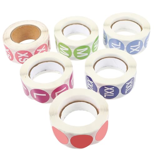 Sewroro 6 Rollen Selbstklebende Runde Klebeetiketten für Kleidung Klare Größenbeschriftung Starke Haftung Vielseitig für Handschuhe Hüte Pullover Mäntel Hosen Praktische Zufällige Farbe Sewroro 6 Rollen Selbstklebende Runde Klebeetiketten für Kleidung Klare Größenbeschriftung Starke Haftung Vielseitig für Handschuhe Hüte Pullover Mäntel Hosen Praktische Zufällige Farbe von Sewroro