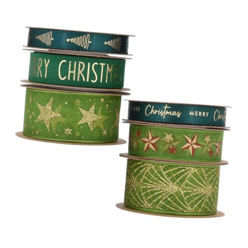 Sewroro 6 Rollen Weihnachtsband Grün mit Folienprägung Weiches Langlebiges Geschenkband für Geschenkverpackung Kränze DIY Bastelprojekte Blumenarrangements und Festliche Dekoration Sewroro 6 Rollen Weihnachtsband Grün mit Folienprägung Weiches Langlebiges Geschenkband für Geschenkverpackung Kränze DIY Bastelprojekte Blumenarrangements und Festliche Dekoration von Sewroro