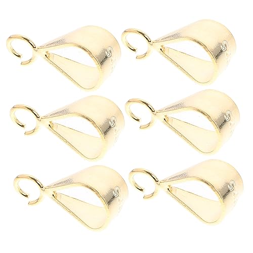 Sewroro 6 Stück Band Gold Halskette Pins Schmuck Verschluss Helfer Makramee Kordel Telefon Charm Sterling Silber Biegeringe Halskette Kette Anhänger Armband Verschlüsse Pinch Golden S925 von Sewroro