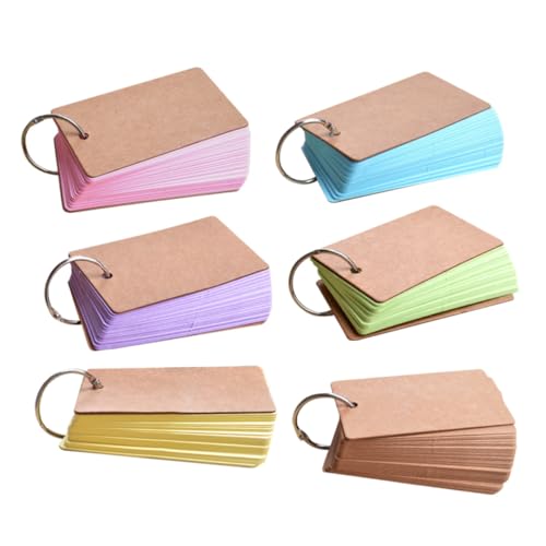 Sewroro 6 Stück Bunte Karteikarten mit Binder Ring aus Kraftpapier Blanko Vokabelkarten Praktische Notizblöcke für Schule Büro Zuhause Tragbare Lernkarten zum Beschriften und DIY Sewroro 6 Stück Bunte Karteikarten mit Binder Ring aus Kraftpapier Blanko Vokabelkarten Praktische Notizblöcke für Schule Büro Zuhause Tragbare Lernkarten zum Beschriften und DIY von Sewroro