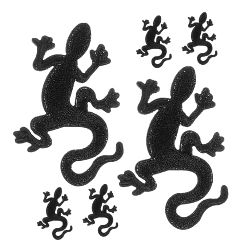 Sewroro 6 Stück Gecko Stickerei Patches für Kleidung Diy Flicken für Jacken Hüte Taschen Dekorative Flicken zur Reparatur von Löchern Langlebig und Einfach Anzubringen von Sewroro