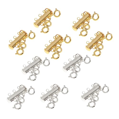 Sewroro 6 Stück Magnetische Anschlussschnalle Sterling Verschlüsse Stecker Schließe Schmuck Federringverschluss Biegering aus Messing ungelöteter Sprungring Schiebeverschluss Magnetrohr Sewroro 6 Stück Magnetische Anschlussschnalle Sterling Verschlüsse Stecker Schließe Schmuck Federringverschluss Biegering aus Messing ungelöteter Sprungring Schiebeverschluss Magnetrohr von Sewroro