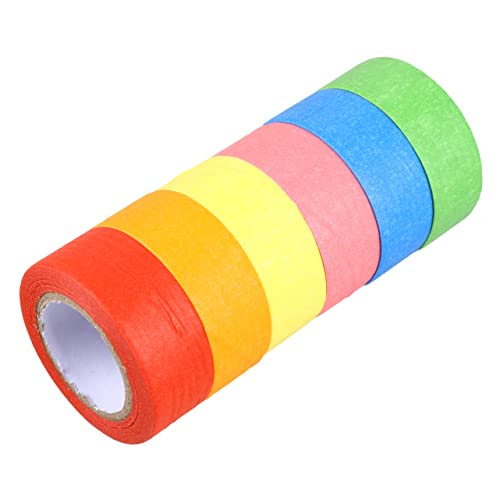 Sewroro 6 Stück Teiliges Bunte Washi Tape Dekoratives Klebeband für Bastelprojekte DIY Kinderaktivitäten Leicht Abziehbar und Wiederverwendbar für Scrapbooking und Organisation von Sewroro