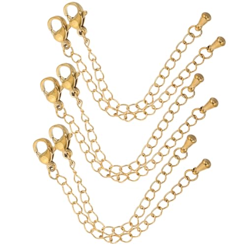 Sewroro 6 Stück Teiliges Edelstahl Schmuckzubehör mit Karabinerverschluss und Verlängerungskette für Halsketten und Armbänder Modisch Langlebig Vielseitig Einsetzbar für DIY Sewroro 6 Stück Teiliges Edelstahl Schmuckzubehör mit Karabinerverschluss und Verlängerungskette für Halsketten und Armbänder Modisch Langlebig Vielseitig Einsetzbar für DIY von Sewroro